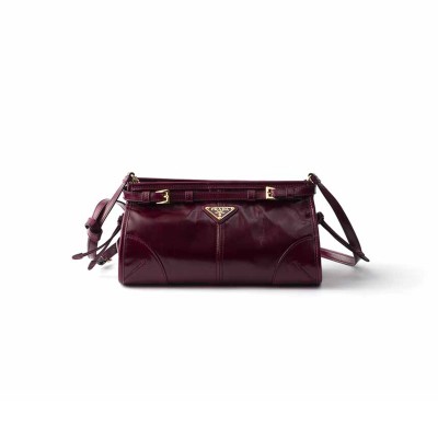 PRADA BONNIE SMALL LEATHER SHOULDER BAG 1BH215 (26*14*12cm) 